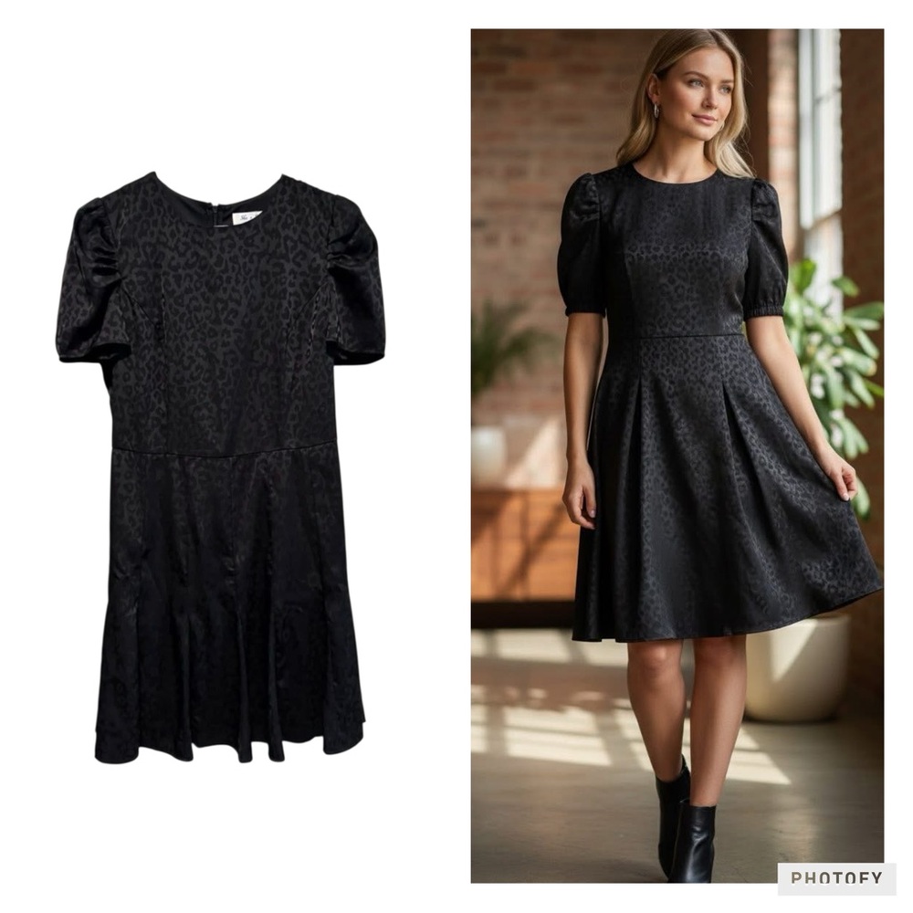 She & Sky Black‎ Leopard Print Dress